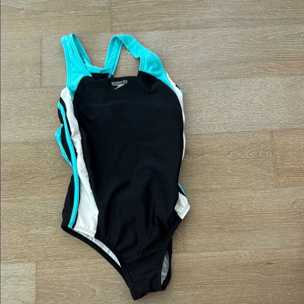 Speedo Aqua and Black Swimsuit